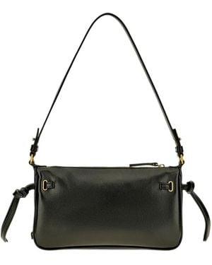 Chloé Padlock-Detail Leather Shoulder Bag - Black