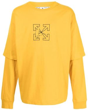 Off-White c/o Virgil Abloh Arrows Motif Layered-Look T-Shirt - Yellow