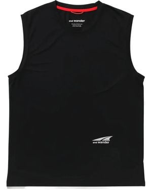 and wander Logo-Print Sleeveless T-Shirt - Black