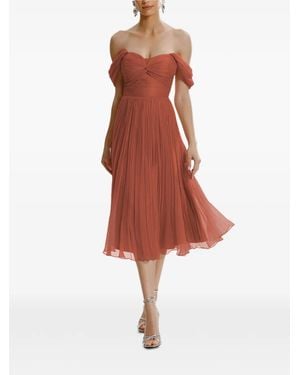 Framboise Kaly Off-The-Shoulder Midi Dress - Red