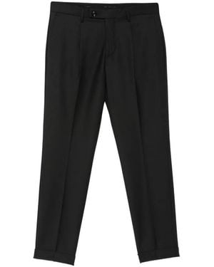Michael Coal Frederick Pleated Turned-Up Trousers - Black