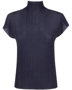 Issey Miyake Top Con Efecto Plisado - Azul