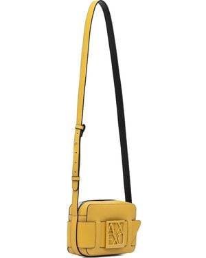 ARMANI EXCHANGE ロゴプレート ショルダーバッグ - メタリック