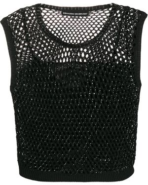Ermanno Scervino Crystal タンクトップ - ブラック