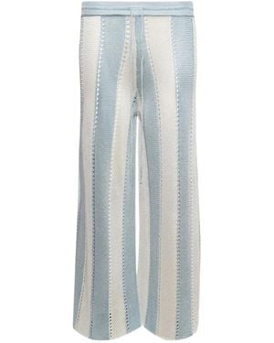 Calle Del Mar Cabana Stripes Knit Trousers - Blue