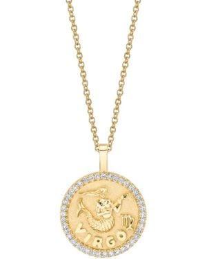 Anita Ko 18k Yellow Gold Virgo Zodiac Diamond Pendant Necklace - Metallic
