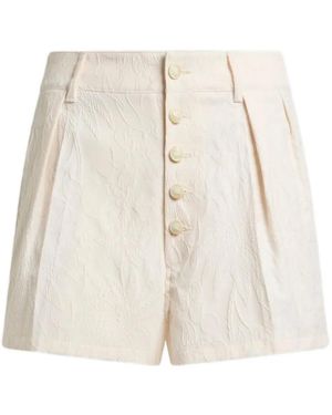 Etro Pantalones Cortos En Jacquard - Blanco