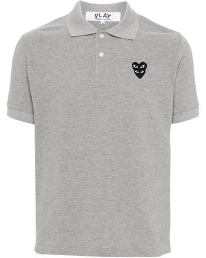 COMME DES GARÇONS PLAY Heart-Patch Cotton Polo Shirt - Grey