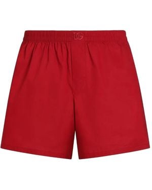 Dolce & Gabbana Cotton Poplin Boxers - Red