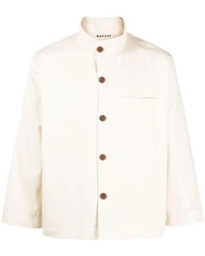 Marané Funnel-Neck Shirt Jacket - White