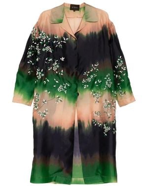Biyan Bead-Embellished Coat - Green