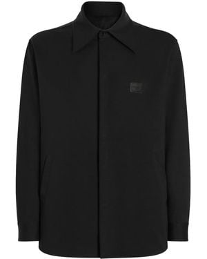 Dolce & Gabbana Logo-Plaque Shirt Jacket - Black