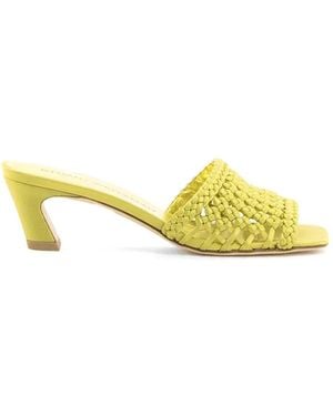 Stuart Weitzman Marina Woven Sandals - Yellow