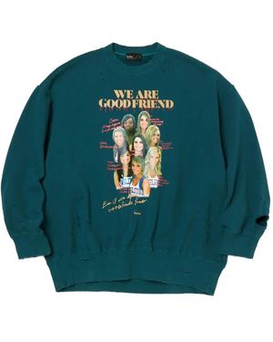 Kolor Graphic-print distressed sweatshirt - Verde