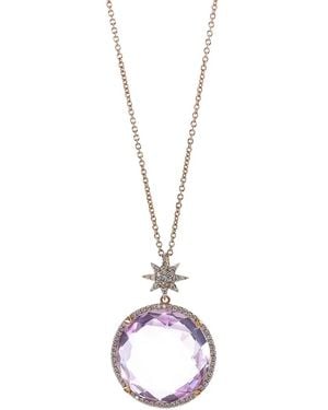 Lisa Nik Collier Star Bail En Or 18Ct Serti D'Amethyste - Rose