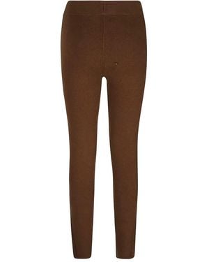 Max Mara Wool-Blend Leggings - Brown