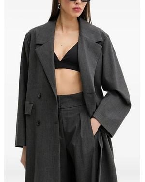 IRO Double-Breasted Notch-Lapel Coat - Black