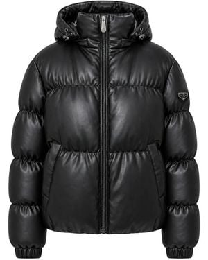 Philipp Plein Eco-Leather Puffer Jacket - Black