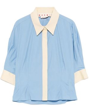Marni Collared Paneled Top - Blue