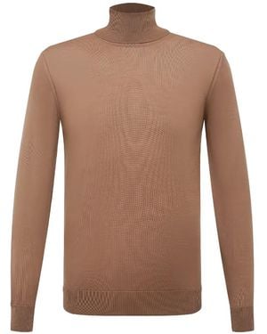 Pal Zileri Roll-Neck Knitted Jumper - Brown