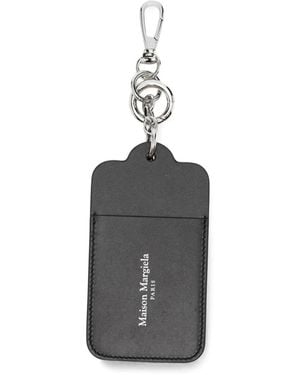Maison Margiela Logo-Print Leather Keyring - White