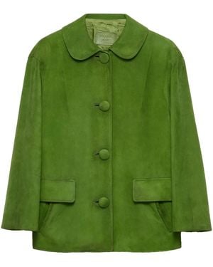 Prada スエード ジャケット - グリーン
