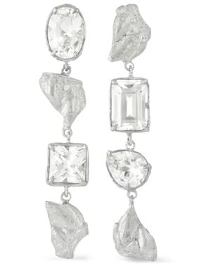 Loveness Lee Pendientes Sami Con Zafiro - Blanco