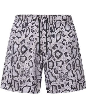 Amiri Short À Imprimé Peau De Serpent - White