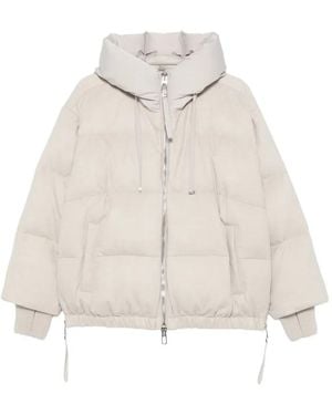 DUNO Quilted Hooded Puffer Jacket - White
