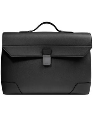 Lancel Charlie Flap Textured Briefcase - Black