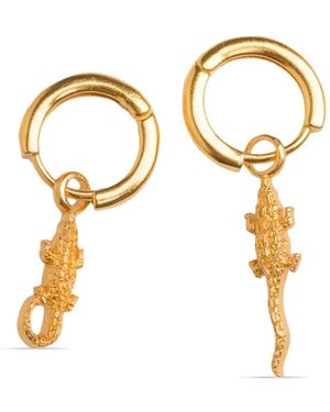 Natia X Lako Crocodile Hoop Earrings - Metallic