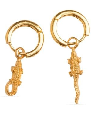 Natia X Lako Crocodile Hoop Earrings - Metallic