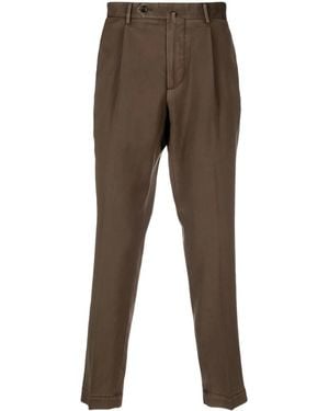 Dell'Oglio Tapered-Leg Tailored Trousers - Brown