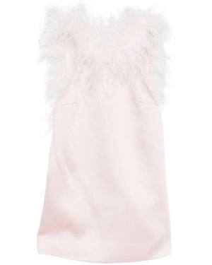 retroféte Feather-Detail Mini Dress - Pink