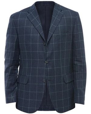 Corneliani Checked Blazer - Blue