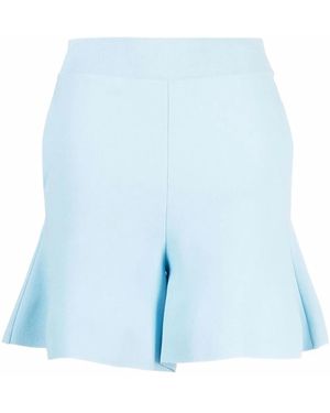 Stella McCartney Pantalones cortos de crepé con peplum - Azul