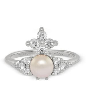 Vivienne Westwood Feodora Ring Met Orb-Verfraaiing - Wit