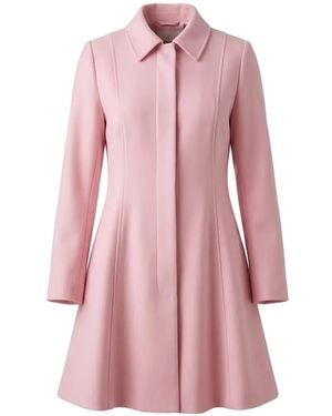 Valentino Garavani Concealed-Fastening Flared-Skirt Coat - Pink