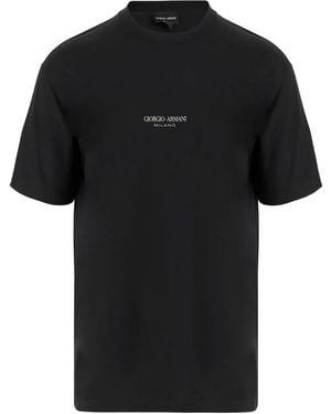 Giorgio Armani Katoenen T-Shirt Met Logoprint - Zwart