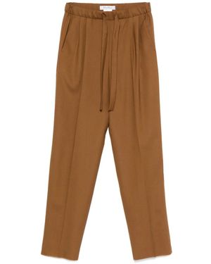 Max Mara Straight Broek Van Scheerwol - Bruin