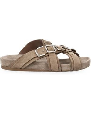 Loewe Buckle-Detail Type Fussbett Sandals - Brown