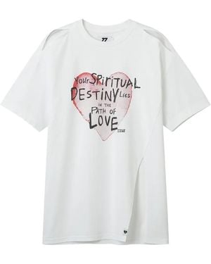 Izzue Graphic-Detail Cotton T-Shirt - White