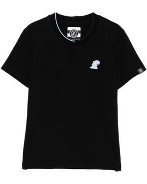 SPORT b. by agnès b. Logo-Embroidered Round Neck T-Shirt - Black