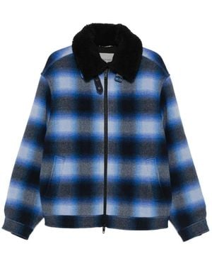 Balenciaga Check-Pattern Shirt Jacket - Blue