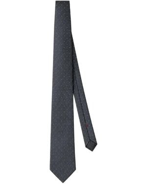 Brunello Cucinelli Dotted Silk Tie - White