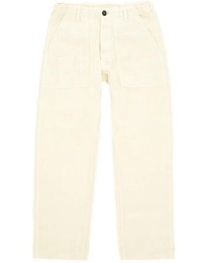 Fortela Patch-Pocket Linen Trousers - White