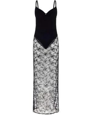 Guess Elena Floral-Lace Underwired Bodysuit Nightdress - White