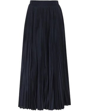 Weekend by Maxmara Pleated Flared Maxi Skirt - Blue