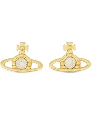 Vivienne Westwood Nano Solitaire Orb Crystal-Embellished Earrings - Metallic