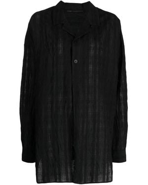 Forme D'expression Semi-Sheer Long-Sleeve Shirt - Black
